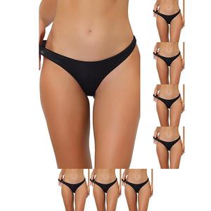 8 пар женского белья low-waist bikini спортивные впитывающие влагу стринги Inspire Chic, Black