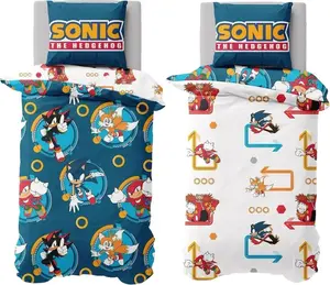 Комплект постельного белья Rings, двусторонний TC625 (односпальный) (синий) Sonic The Hedgehog