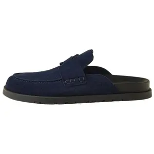 HERMES Мужские тапочки с закрытым носком морской синий