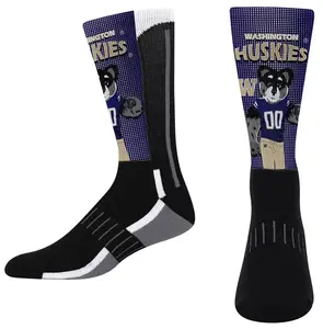 Носки для босых ног, молодежные носки Washington Huskies Mascot Crew For Bare Feet