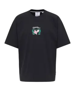 Футболка оверсайз в средиземноморском стиле с принтом на спине Carlo Colucci, черный