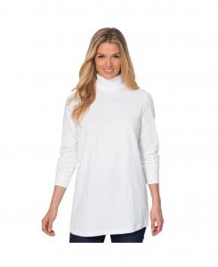 Футболка-водолазка с длинными рукавами, идеально подходящая для полных женщин Woman Within, White