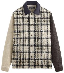 Рубашка-накидка Kith из смешанного твида с прямым воротником, модель «Sandrift», кремовый