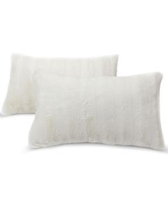 Комплект из двух декоративных подушек из искусственного меха, 30 см x 50 см. Cheer Collection, White