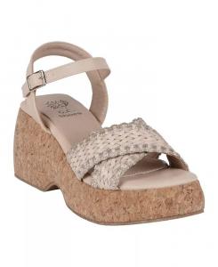 Женские босоножки Lucy на танкетке из пробковой ткани GC Shoes, бежевый