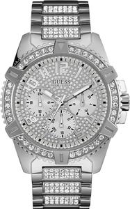 GUESS браслетные часы из нержавеющей стали золотистого тона с кристаллами, Silver Tone/Silver Tone/Silver