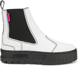 Женские кроссовки PUMA (Пума), ботинки на массивной подошве с боковой вставкой, белый