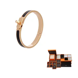 HERMES Эмалевые браслеты унисекс черные