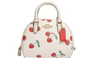 Сиднейская холщовая сумка через плечо с кожаной отделкой маленького размера для женщин белый COACH