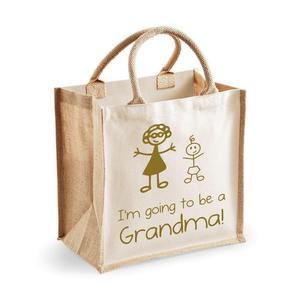 Джутовая сумка среднего размера из натурального золота I'm To Be A Granma 60 SECOND MAKEOVER, золото