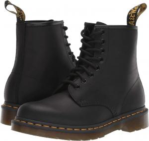 Ботинки Dr. Martens для женщин Maple с молнией и стальным носком для легкой промышленности, Black Greasy Leather
