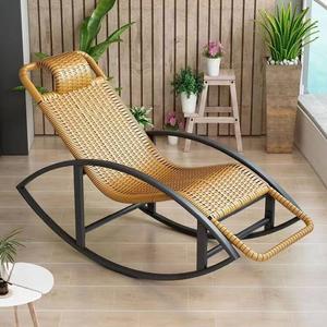 Fantasy Кресло-качалка из ротанга, увеличенная версия с двойным золотым основанием, Large Size - Double-Layer Gold Round