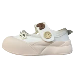 JimiXiong Женские скейтерские кеды лоу-топ бело-розовые, цвет White Pink