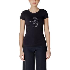 Черная хлопковая футболка Armani Exchange, черный