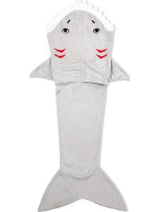 Одеяло с акульим принтом, спальный мешок с акульим принтом, уютное одеяло серого цвета Corimori