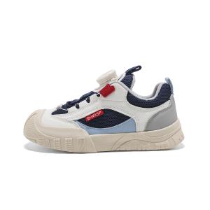 Детские низкие скейтбордистские кроссовки с защитой от ударов, износостойкими, легкими, амортизирующими свойствами Big Wasp, бежевый синий