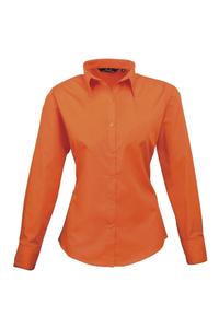 Поплиновая блузка с длинным рукавом. Простая рабочая рубашка. Premier, оранжевый