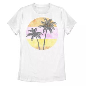 Футболка с изображением пальм в полоску и красочным фоном для юниоров