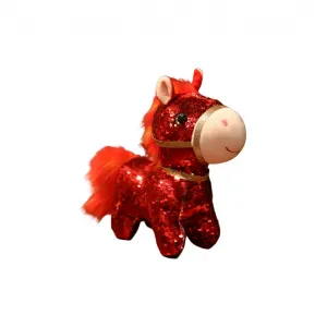 Игрушка пони из плюша с переливающимися пайетками высота 10cm/15cm/20cm/25cm Bitter purchase
