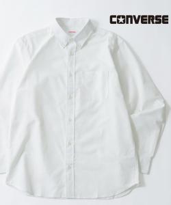 Мужская рубашка CONVERSE с длинными рукавами и пуговицами, однотонная, оксфордская расцветка.