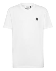 Футболка с V-образным вырезом SS Gothic Plein PHILIPP PLEIN, белый