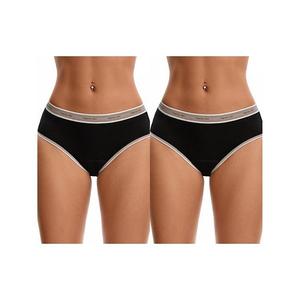 2 пачки женских трусиков с контрастной окантовкой и принтом, mid rise, leak proof Inspire Chic, Beige