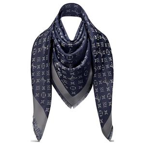 Шелковые шали женские ночной синий LOUIS VUITTON