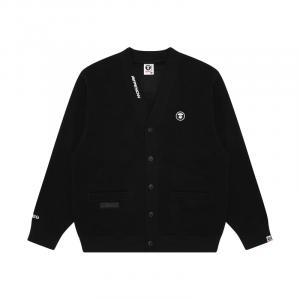 Кардиган на пуговицах A Bathing APE с логотипом Moonface Aape, черный