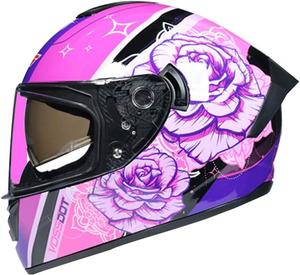 Шлем мотоциклетный Triperson Full Face, розовый / черный