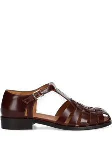 Сандалии из плетеной кожи с сетчатыми вставками BILLI BI, коричневый