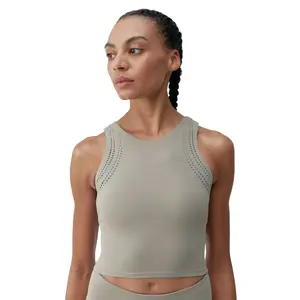 Zenda Born Living Yoga Женский спортивный топ, зеленовато-серый