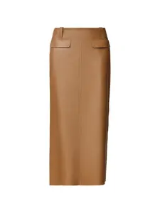 Юбка-карандаш Lisse из кожи наппа Fabiana Filippi, коричневый