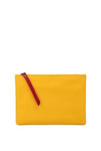 Кожаный клатч «Cosmetic» среднего размера на молнии PRIMEHIDE, желтый
