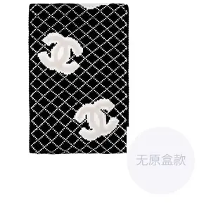 CHANEL Вязаный шарф женский, Black/Umber