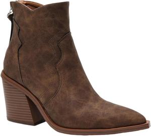 Женские ковбойские сапоги Ковбойские ботильоны на толстом каблуке с заостренным носком для женщин, лето и осень Generic, Brown