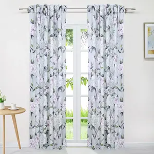 Плотные шторы , плотные, термошторы, карманы на штанге с цветочным узором, для спальни, гостиной, высота x ширина 225 x 135 см Joyswahl