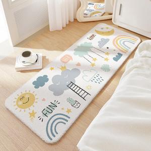 Dajiang Ковер 80x160 см для спальни/детской, флисовый, утепленный, с низким ворсом