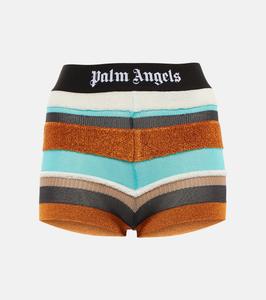 Трикотажные шорты с полосками люрекса Palm Angels, Multicoloured