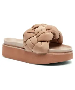 Плетеные пуховые тапочки Inuikii, бежевый