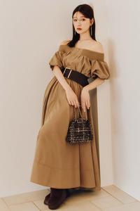 Ma-1 платье-трапеция с открытыми плечами Rienda, цвет Beg