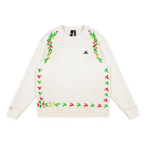 Adidas Толстовка унисекс, белые, с круглым вырезом, средней толщины, стандартного размера