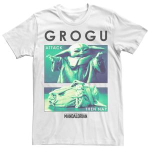Мужская футболка «Звездные войны: Мандалорская атака Грогу, затем сон» R14 Star Wars