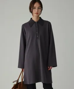 Платье-поло с ворсом Babylone, цвет Charcoal 18