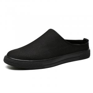 Мужские сандалии с закрытым носком, устойчивые к истиранию, с резиновой подошвой и швами SENJIALUO, Black Sole