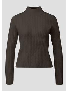 Вязаный свитер цвета 8947_темно-коричневый QS