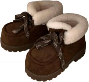 Женские зимние сапоги ZQW с плюшевой подкладкой, круглый носок, толстая подошва, шнуровка, средняя длина, снегоступы, противоскользящие, теплые, мягкие, удобные, с хлопковой изоляцией, Dark Brown