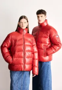 Водоотталкивающая саржевая свободная пуховая куртка, зимняя куртка Tommy Jeans, Terracotta Red