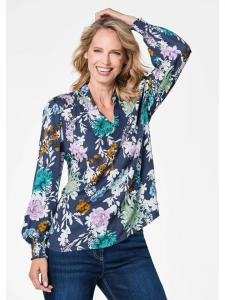 Блуза GOLDNER, цвет dunkelblau/gemustert