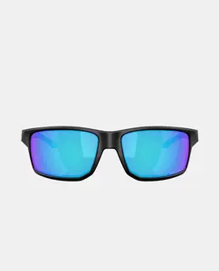 Мужские прямоугольные солнцезащитные очки в инжекционном цвете с зеркальными линзами черного цвета Oakley, чёрный