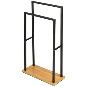 Вешалка для полотенец WENKO «Бамбуса», ШхГхВ: 46x80x20 см, цвет schwarz/natur